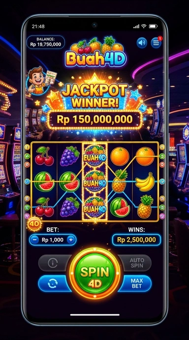 Tampilan utama aplikasi buah4d yang sederhana dan user-friendly.